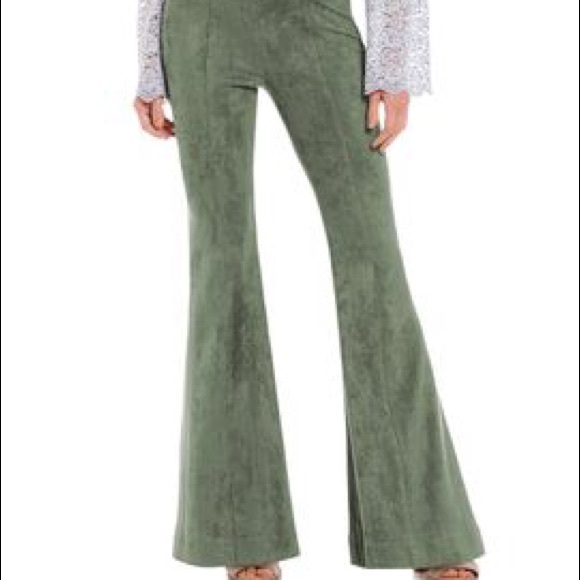 flare suede pants
